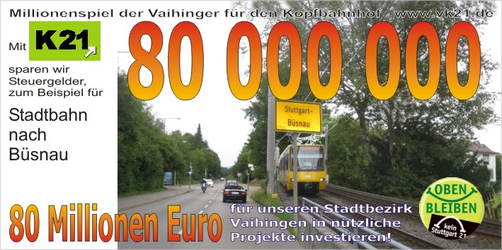 80 Mio-Schein Stadtbahn nach B�snau